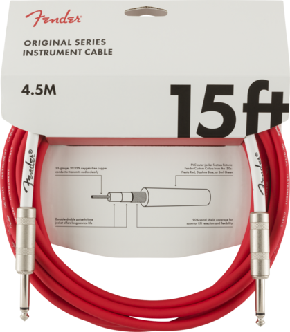 Fender Original Series -instrumenttijohto 4,5 m. Fiesta Red (uusi)