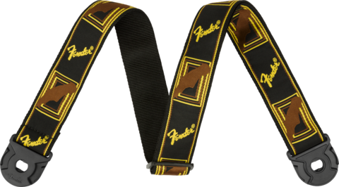 Fender Quickgrip Secure kitarahihna ruskea-musta-keltainen (uusi)