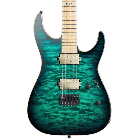 ESP E-II M-II NT Hipshot Black Turquoise Burst Electric Guitar (new)