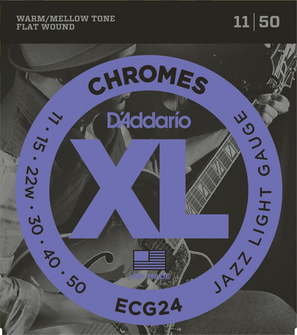 D'Addario XL ECG24 Flat Wound sähkökitaran kielet 11-50 (uusi)