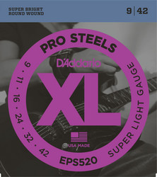 D'Addario XL EPS520 Pro Steels sähkökitaran kielet 9-42 (uusi)