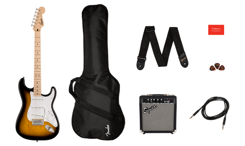 Squier Sonic Stratocaster 2-Color Sunburst sähkökitarapaketti (uusi)