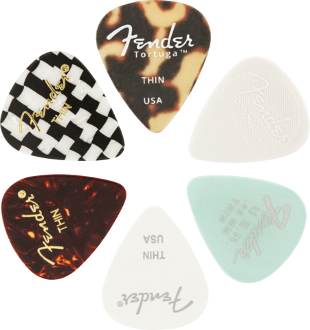 Fender 351 Shape Medley Thin Picks - 6 kpl plektrasetti (uusi)