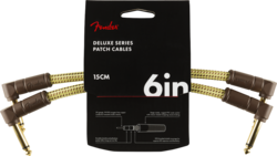 Fender Deluxe Series Patch Cable Tweed välijohto 2X15 cm (uusi)
