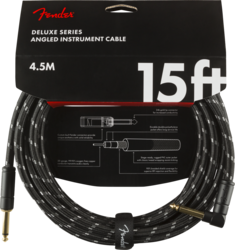 Fender Deluxe Black Tweed Straight/Angle instrumenttijohto 4,5m (uusi)