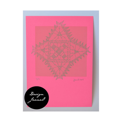 Nyplätty - kortti - pinkki