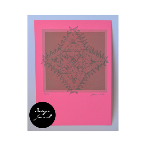 Nyplätty - kortti - pinkki2