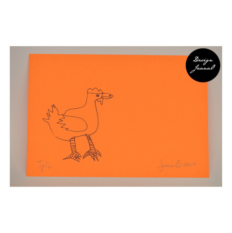Kana - pakettikortti - oranssivioletti