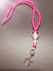 Pink heart key chain