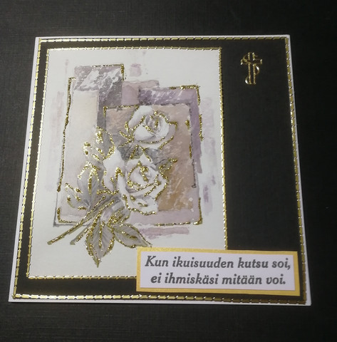 Handmade grieving card roses