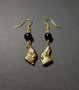 Black and gold colouring dog earrings