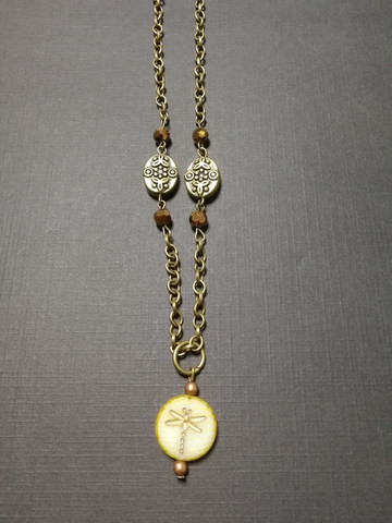 Dragonfly fossil necklace