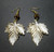 Leaf earrings with bronze beads
