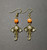 Elephant earrings with orange beads