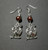 Owl earrings with bronze colored beads