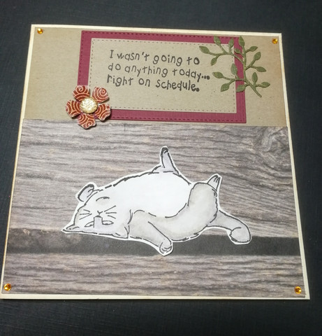 Handmade lacy cat card
