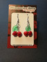 Red skull cherry earrings