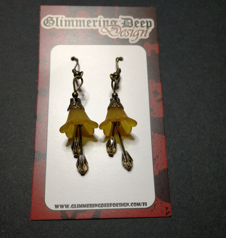 Umbella line stained bell earrings