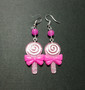 Pink lollipop earrings with pink beads