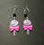 Violet lollipop earrings with black beads
