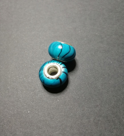 Turquoise stripe lock bead