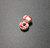 Lock beads red and white spatter