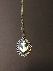 Dark Blue Anchor Necklace