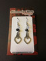 Heart earrings with black beads