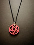 Black and red pentagram necklace