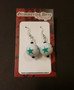 Green ball bead earrings