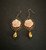 Pink mirror rose earrings