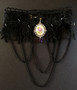 Black lace necklace violet rose