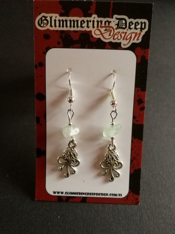 Octopus earrings with stone beads
