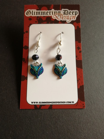 Blue fox earrings
