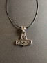 Thor's hammer necklace goat's head with black cord