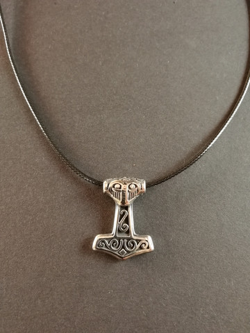 Thor's hammer necklace Odin with black cord