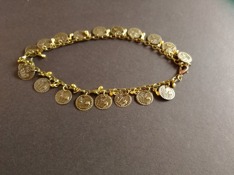 Anklet with coins and drops