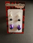 Violet drop earrings with black beads