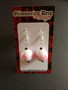 White Ball Earrings with light pink star