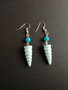 Mint unicorn horn earrings with blue beads