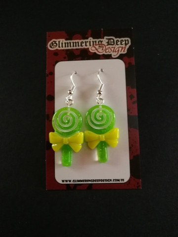 Green lollipop earrings