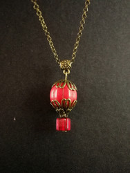 Red hot air balloon necklace 