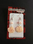 Peach coloured shell earrings