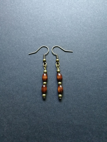 Wood beads earrings