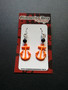Orange anchor earrings