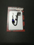 violet link earring with drop and cross