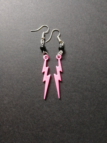 Pink lightning earrings