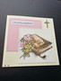 Light pink confirmation card Holy bible