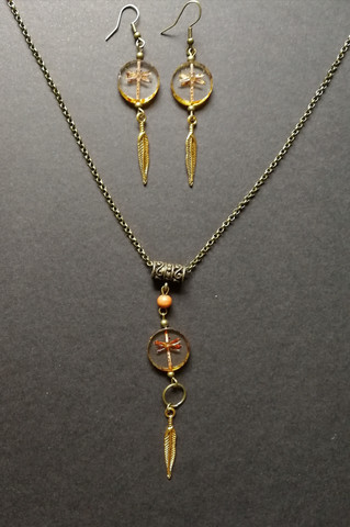 Dragonfly jewelry set