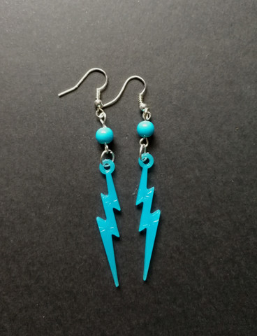 Blue lightning earrings